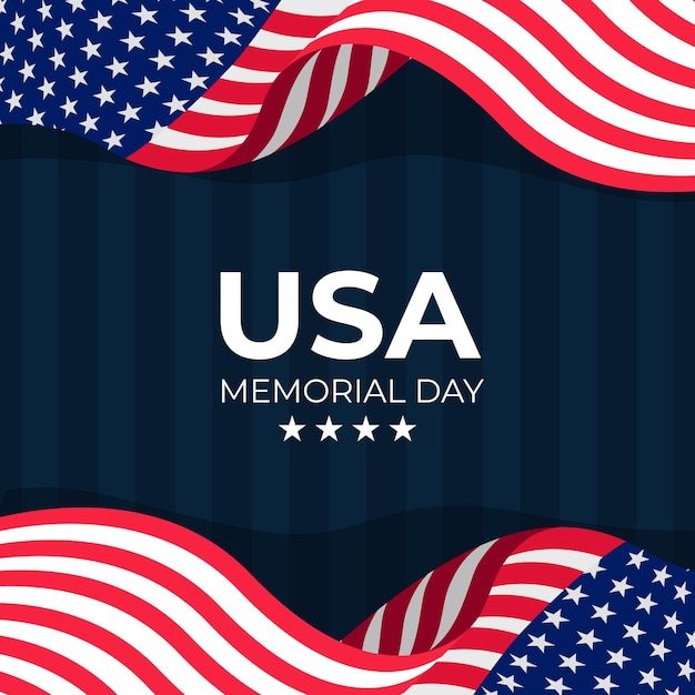 Free vector flat usa memorial day illustration