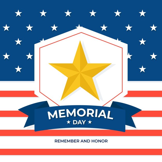 Free vector flat usa memorial day illustration