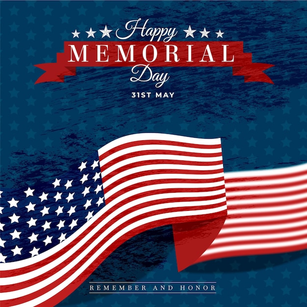 Flat usa memorial day illustration