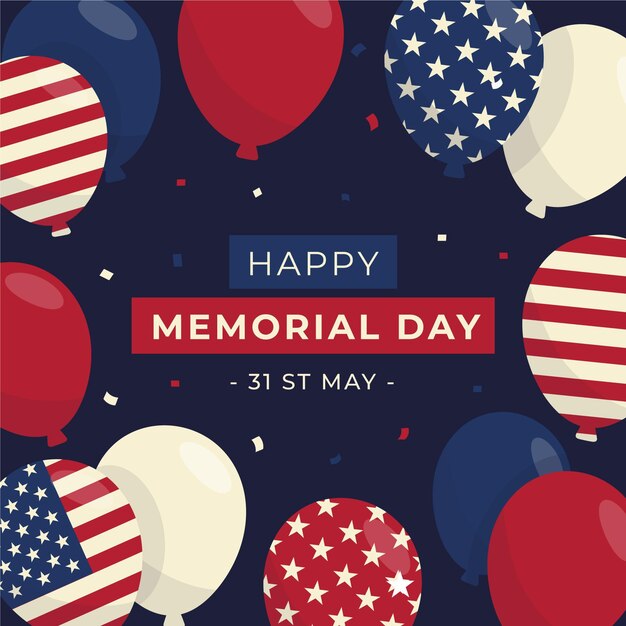 Flat usa memorial day illustration