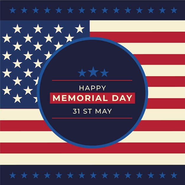 Flat usa memorial day illustration