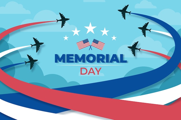 Flat usa memorial day illustration