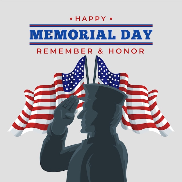 Flat usa memorial day illustration