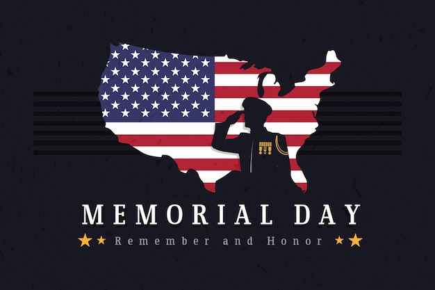 Flat usa memorial day illustration