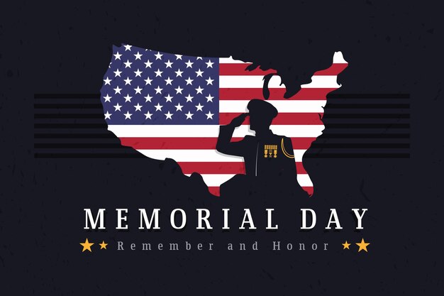 Flat usa memorial day illustration