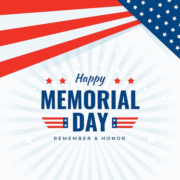 Free vector flat usa memorial day illustration