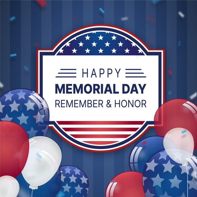 Flat usa memorial day illustration
