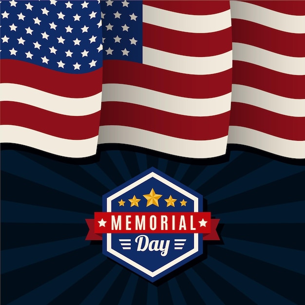 Free vector flat usa memorial day illustration