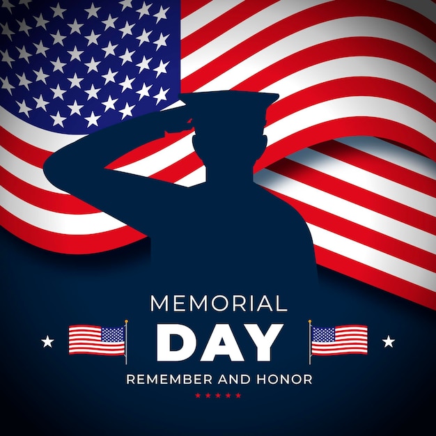 Free vector flat usa memorial day illustration