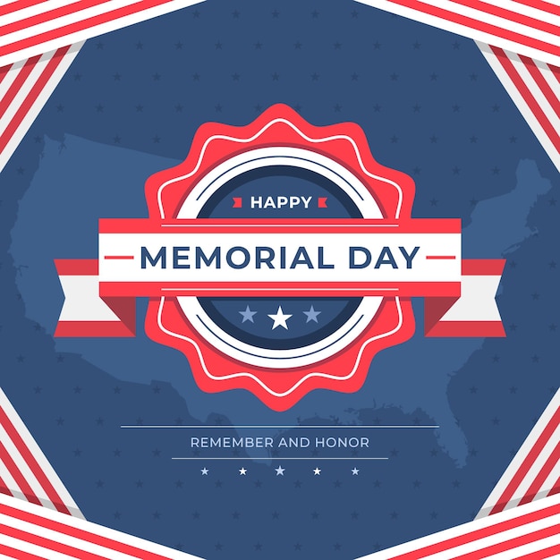 Free vector flat usa memorial day illustration