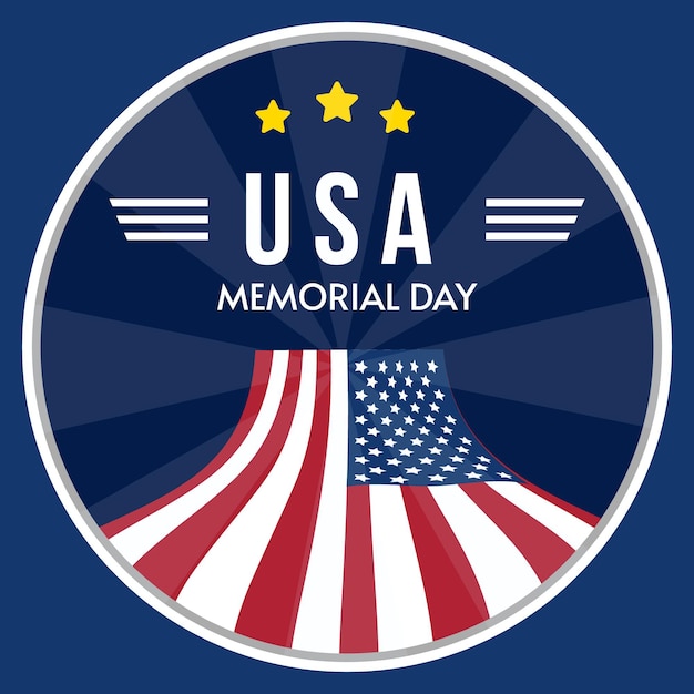 Flat usa memorial day illustration