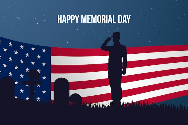 Flat usa memorial day illustration