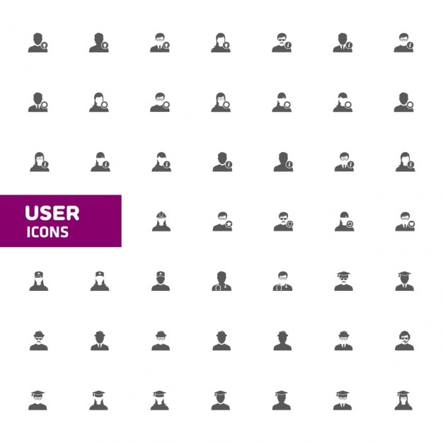 Бесплатное векторное изображение Плоский пользователь icon set