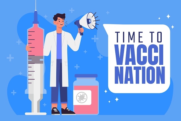 Free vector flat vaccination campaign illustration