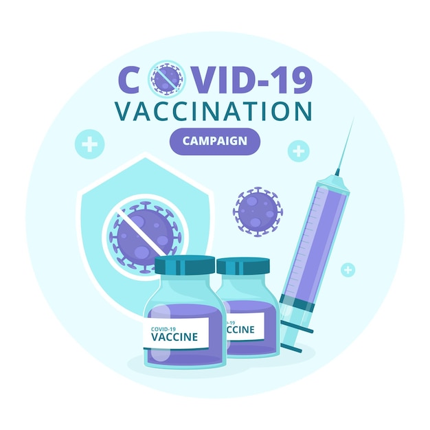 Flat vaccination campaign illustration