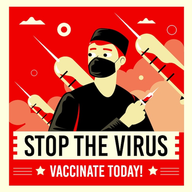 Flat vaccination campaign illustration