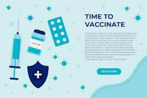 Free vector flat vaccination campaign illustration