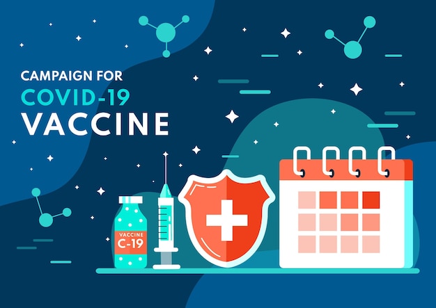 Free vector flat vaccination campaign illustration