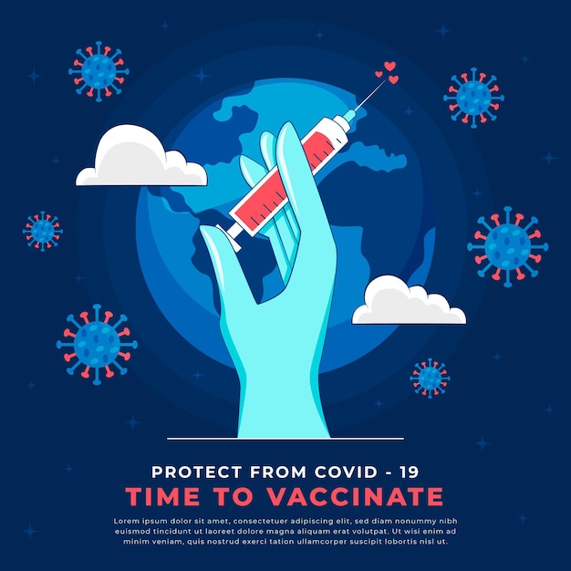Бесплатное векторное изображение Кампания плоской вакцинации