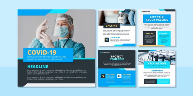 写真付きフラットワクチンインスタグラムポストコレクション