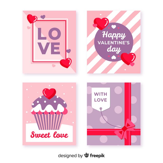 Flat valentine card collection