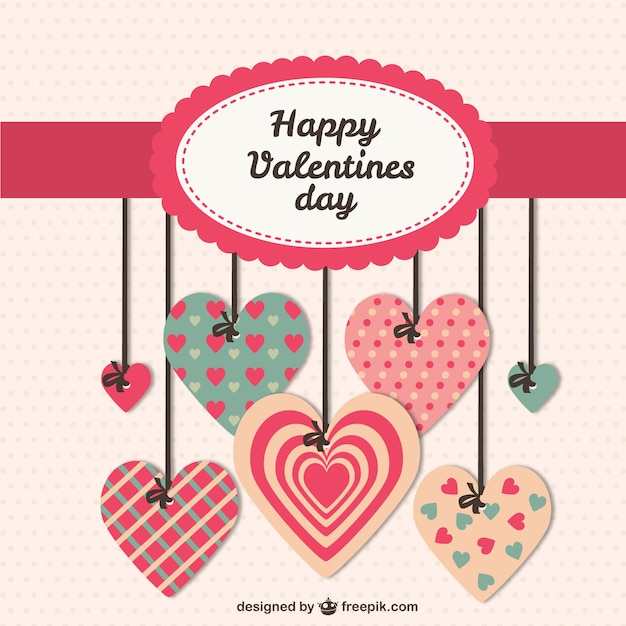 Free vector flat valentine card