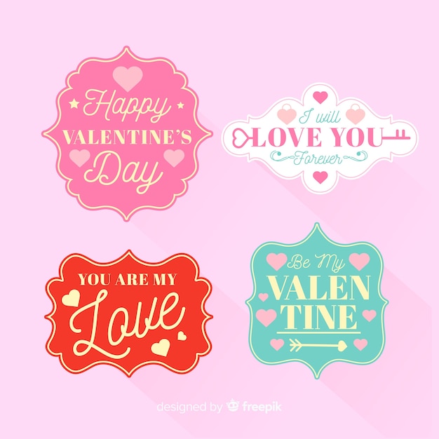 Flat valentine label pack