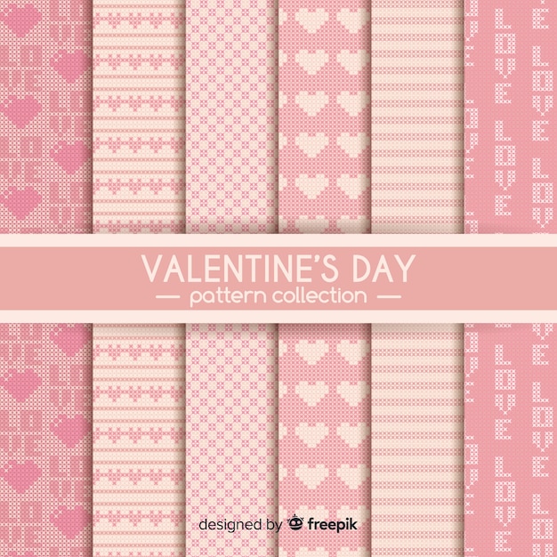 Flat valentine pattern collection