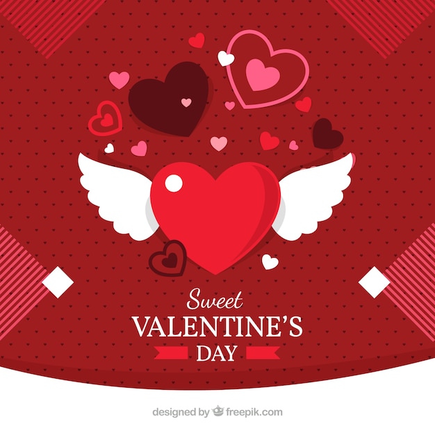 Free vector flat valentine's day background