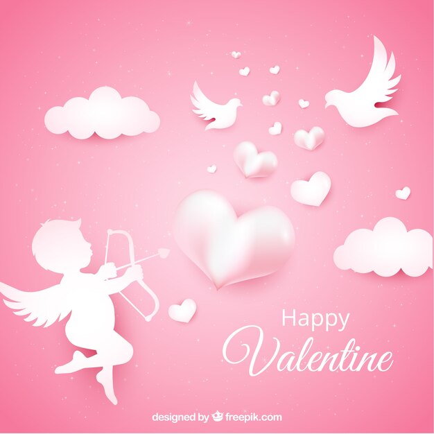 Flat valentine's day background