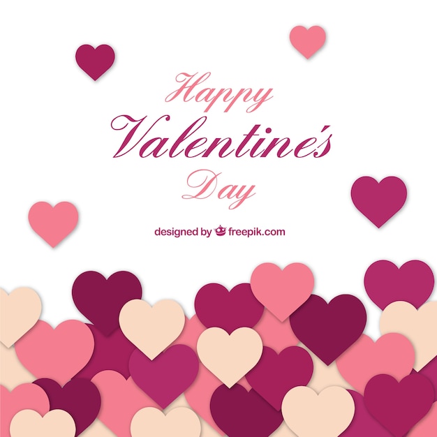 Flat valentine's day background