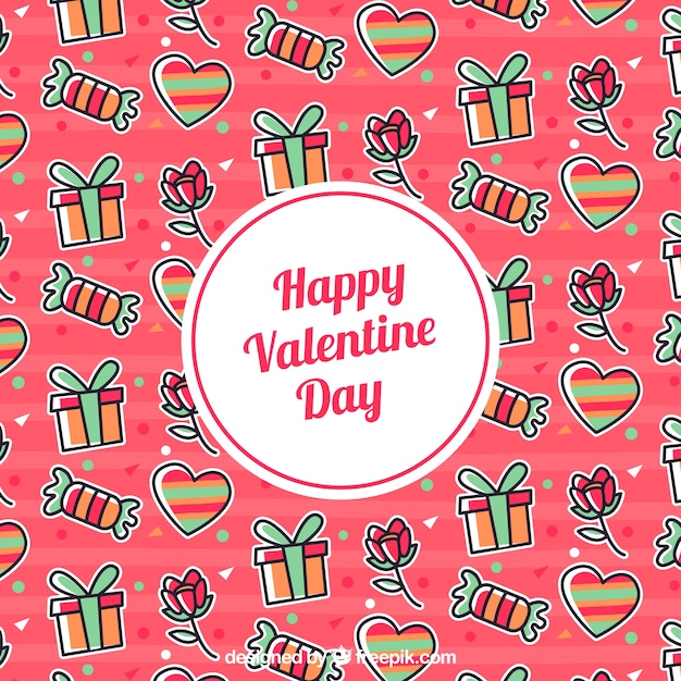 Free vector flat valentine's day background