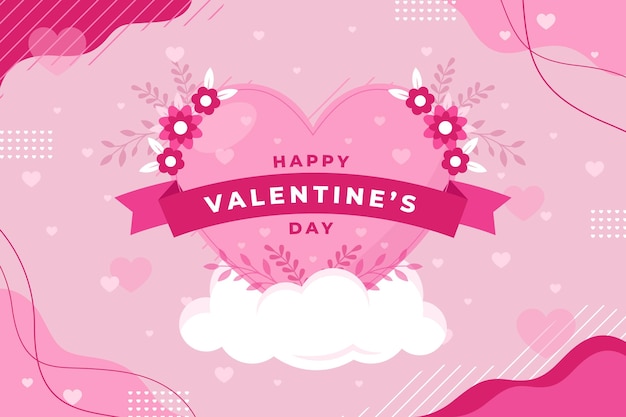 Flat valentine's day background