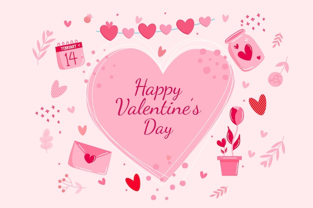 Free vector flat valentine's day background