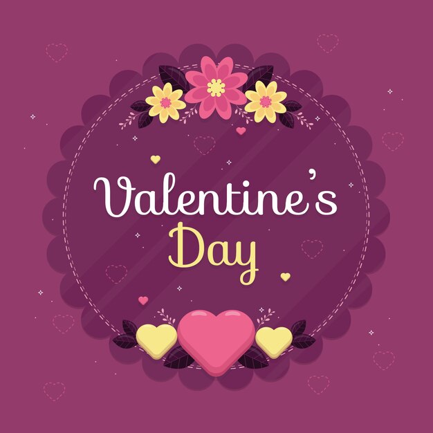 Flat valentine's day background