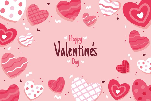 Flat valentine's day background