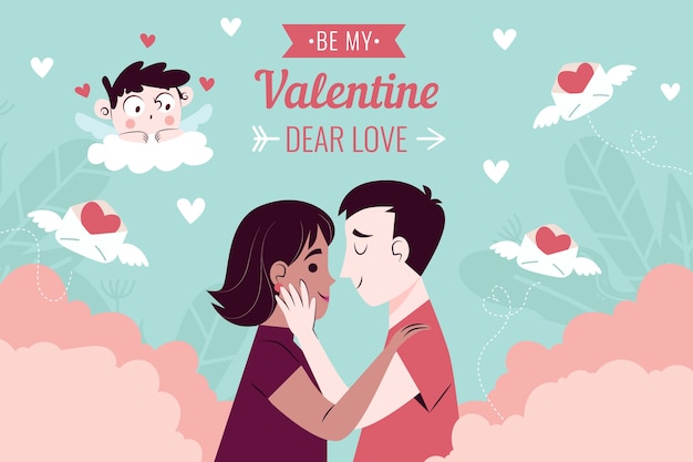 Free vector flat valentine's day background