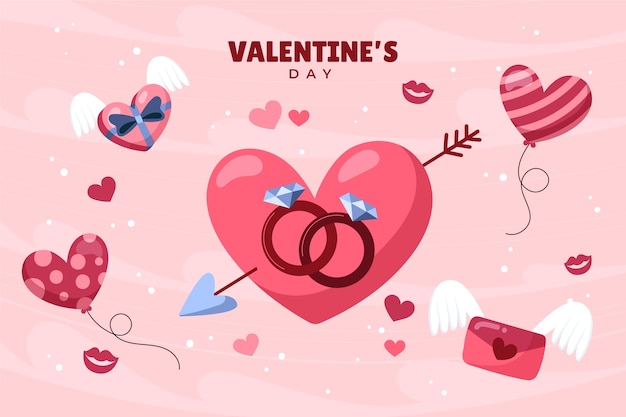 Free vector flat valentine's day background