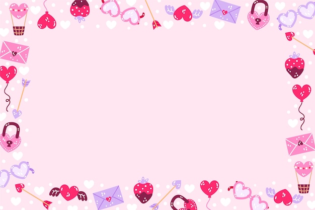 Flat valentine's day background