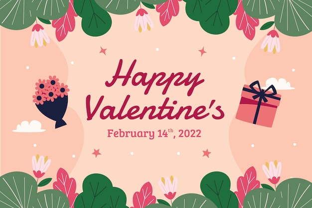 Free vector flat valentine's day background