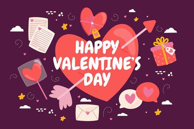 Free vector flat valentine's day background