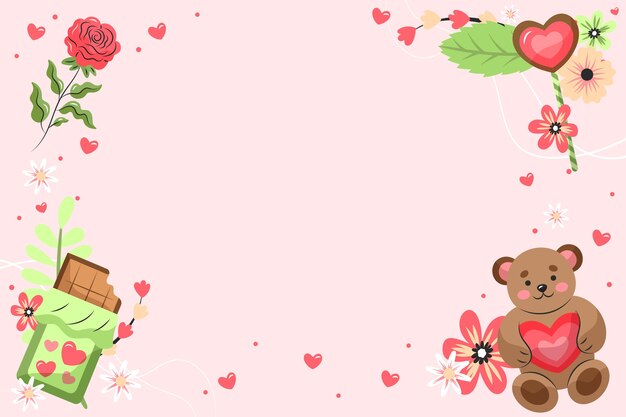 Flat valentine's day background