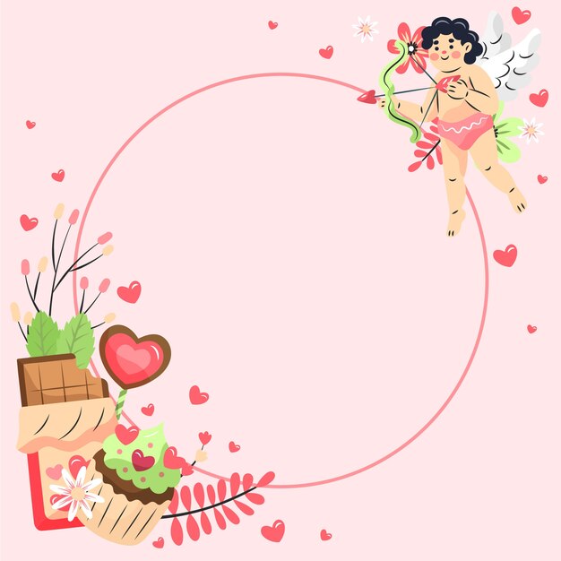 Flat valentine's day background