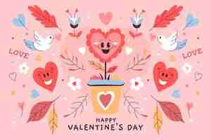 Free vector flat valentine's day background