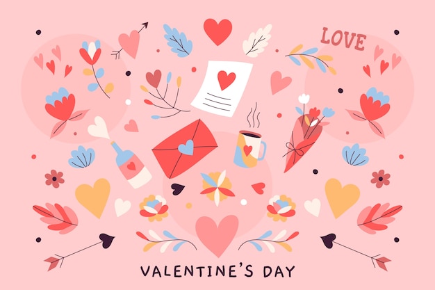 Free vector flat valentine's day background