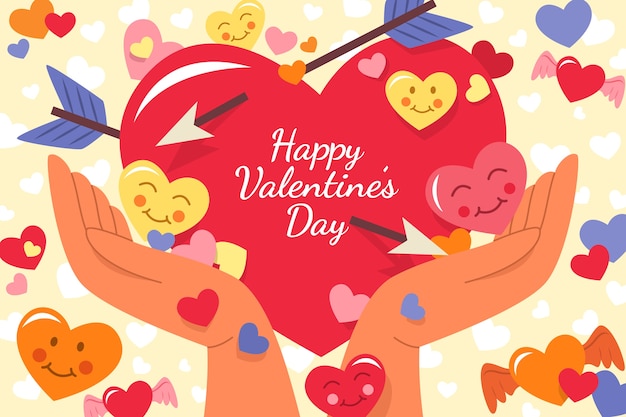 Free vector flat valentine's day background