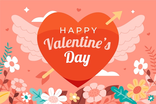 Flat valentine's day background