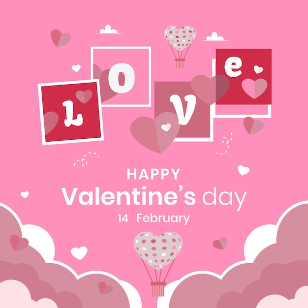 Free vector flat valentine's day background