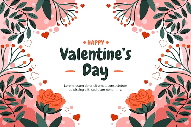 Free vector flat valentine's day background