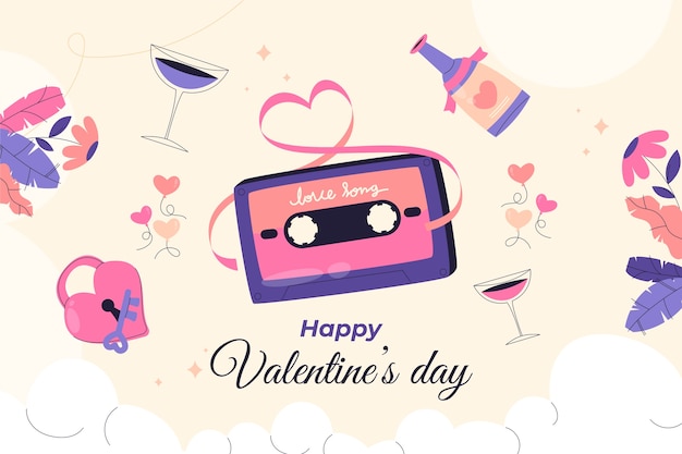 Free vector flat valentine's day background